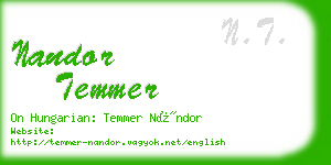 nandor temmer business card